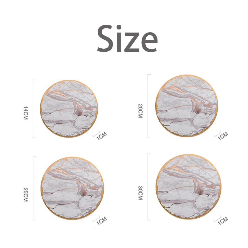 

Marble Texture Ceramic Plates Creativity Gold Inlay Round Dinner Plate Service Tray Coaster European Modern Kitchen Tableware