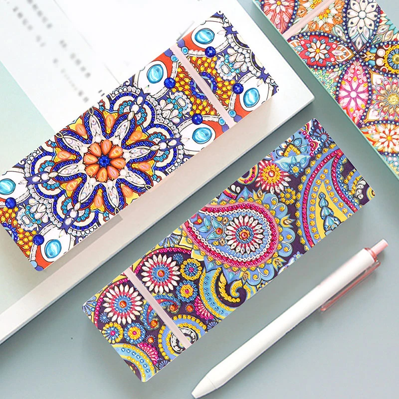 

DIY Diamond Painting Pencil Case Mandala Special Shaped Diamond Embroidery Tool Stationery Box Handmade Crystal Box Storage Box