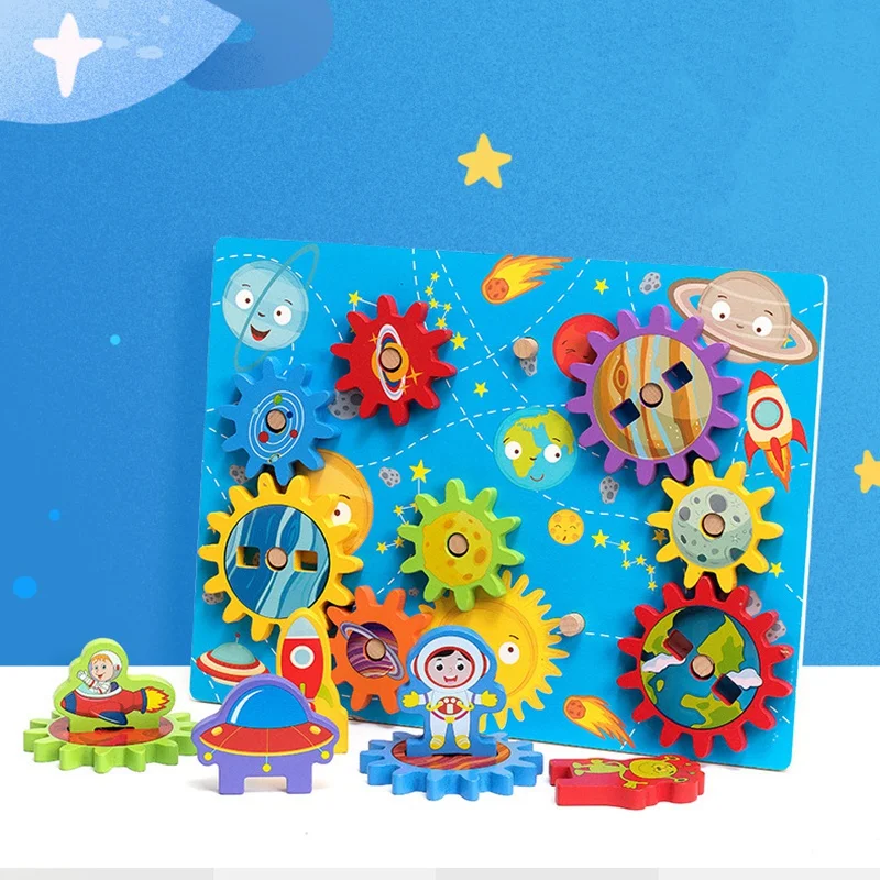 Детские деревянные головоломки игрушки Космический океан планета пазл