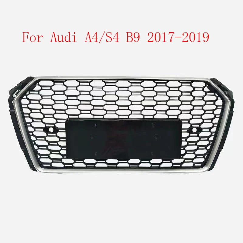 

Для RS4 стиль Передняя Спортивная Шестигранная сетчатая сотовая бленда гриль черная хромированная рамка для Audi A4/S4 B9 2017 2018 2019 автостайлинг без логотипа