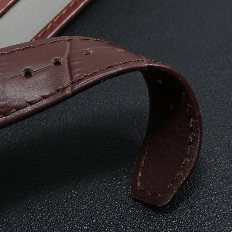 For MAURICE LACROIX Eliros watchband First layer calfskin wrist band  20mm 22mm Black brown cow genuine leather strap