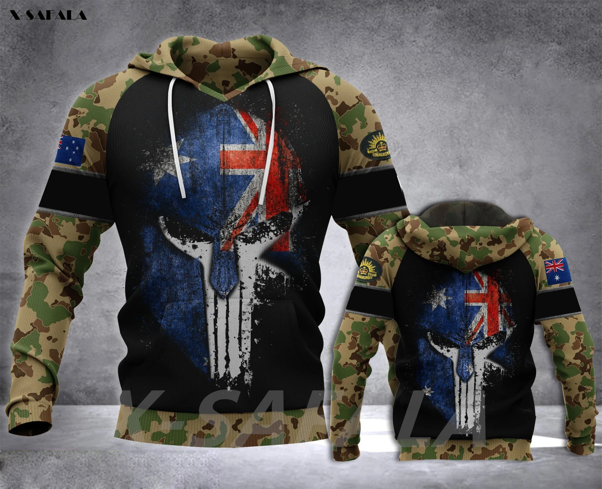 Женская толстовка с капюшоном и принтом в виде черепа | Мужская одежда