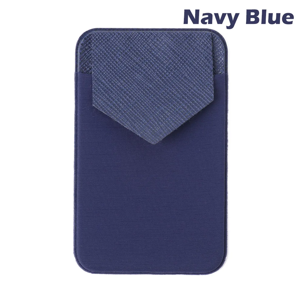 Navy Blue Модный Эластичный кошелек для мобильного телефона, держатель для карт, клейкая наклейка, Карманный чехол, кожаный карман для мобильного телефона - Цвет: Navy Blue