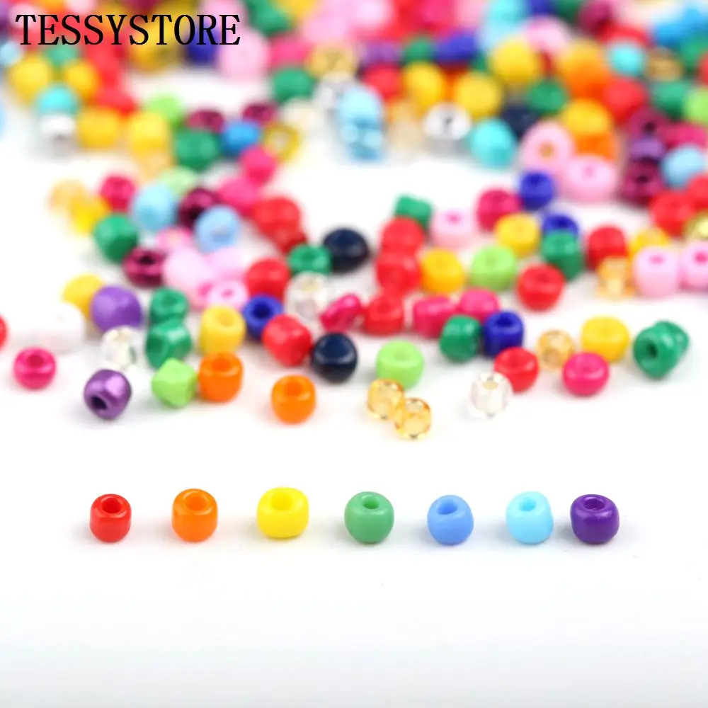 Стеклянные бусины TESSYSTORE 2 мм набор с инструментами алфавитные для изготовления