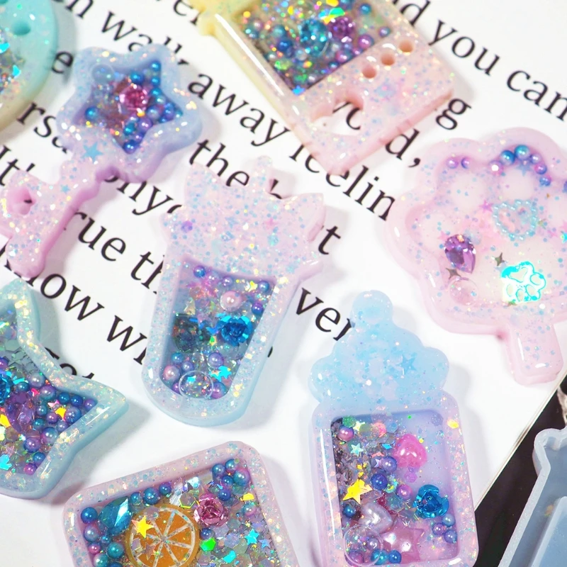 

Quicksand Shaker Crystal Epoxy Resin Mold Hanging Pendant Jewelry Silicone Mould 97QE