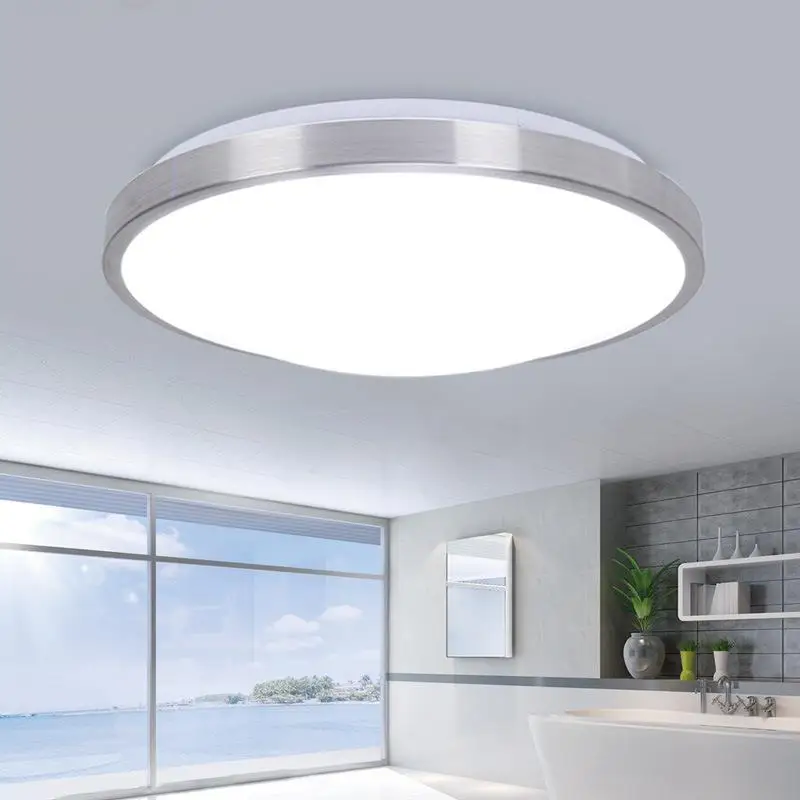 Современный простой светодиодный потолочный светильник круглый алюминиевый