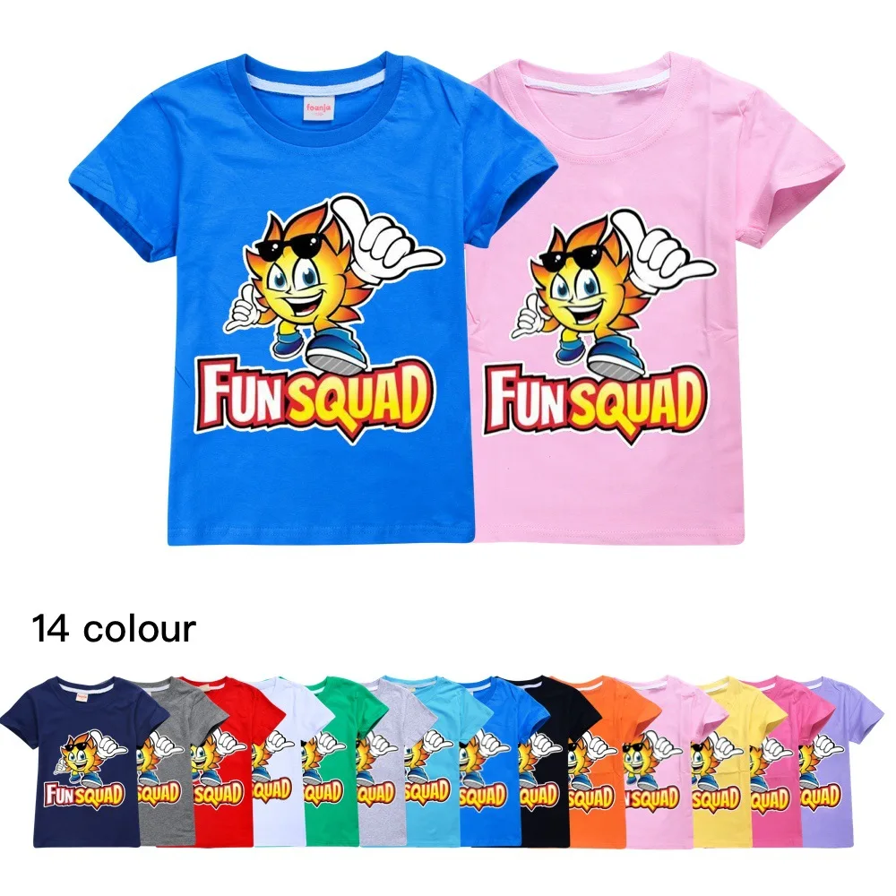 Boys Graphic Tee Cotton Short-sleeved T-shirts Fun Squad Kid Clothes Teenage Girls Summer Princess T Shirt 2-16Y Toddler Tops