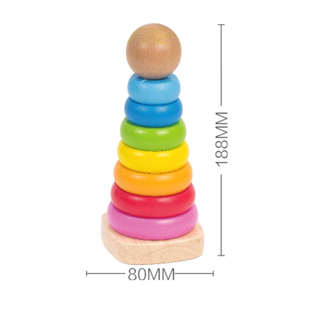 

Children Baby Wooden Rainbow Tower Blocks Building Montessori Toys Early Learning Educational Toys for Kids Brithday Gifts