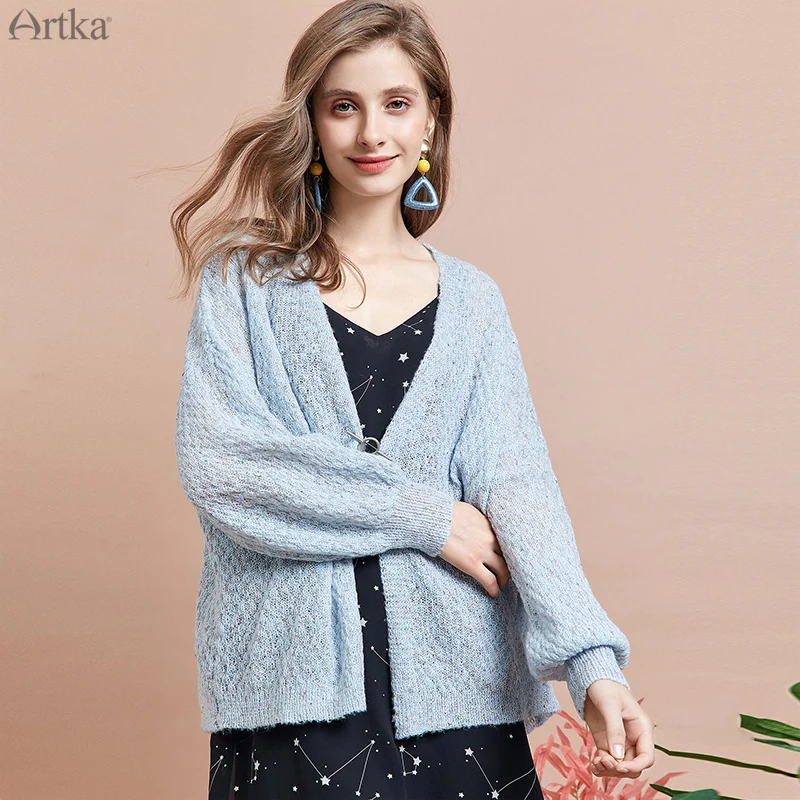 ARTKA 2019 Autumn New Women's Sweater Fashion Casual Knitting Cardigan Long Sleeve Open Stitch For Women WB15197Q |