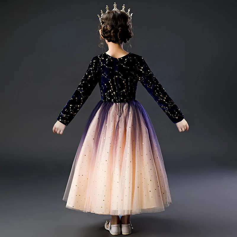 Вечернее и свадебное платье для девочек принцессы с длинным рукавом | Детская