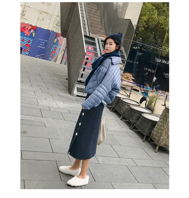 Осенне-зимние эластичные юбки с высокой талией для женщин s Faldas Mujer Moda Jupe вязаные плиссированные юбки женские тонкие юбки на пуговицах
