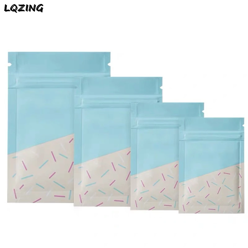 

Small Matte Aluminium Foil Zipper Lock Soap Bag Handmade Candy Sweet Snack Nuts Tea Heat Sealing Food Storage Pouches Packaging