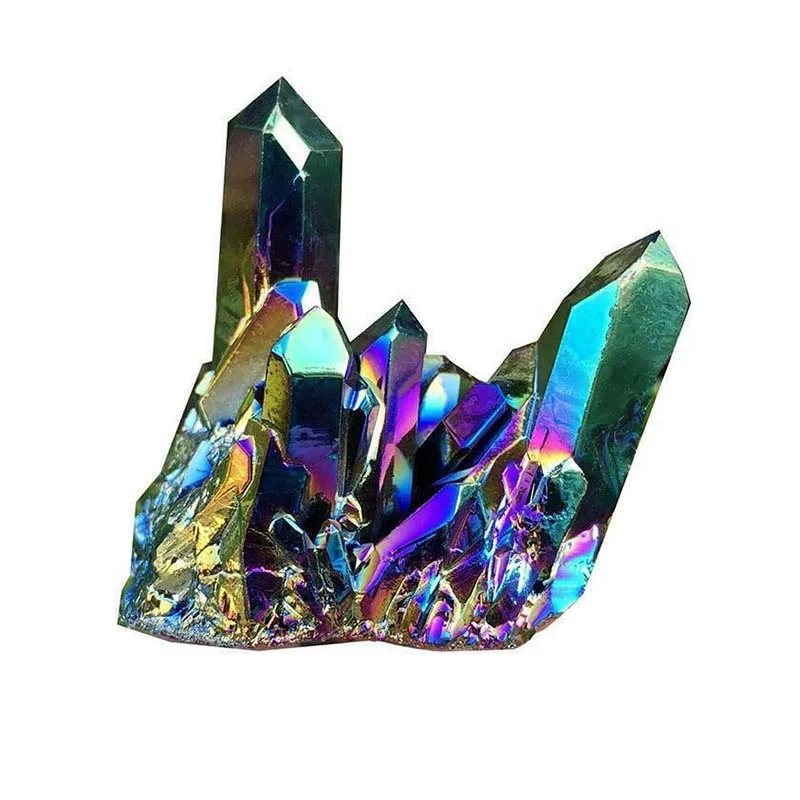 

100g Natural Quartz Crystal Stone Rainbow Titanium Cluster Colorful Cluster Mineral Specimen Healing Stone Home Decoration Craft