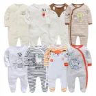 Комбинезоны для маленьких девочек и мальчиков, детские комбинезоны из 100% хлопка с мультяшным рисунком, боди для новорожденных, Детская Пижама, детский комбинезон, комбинезоны