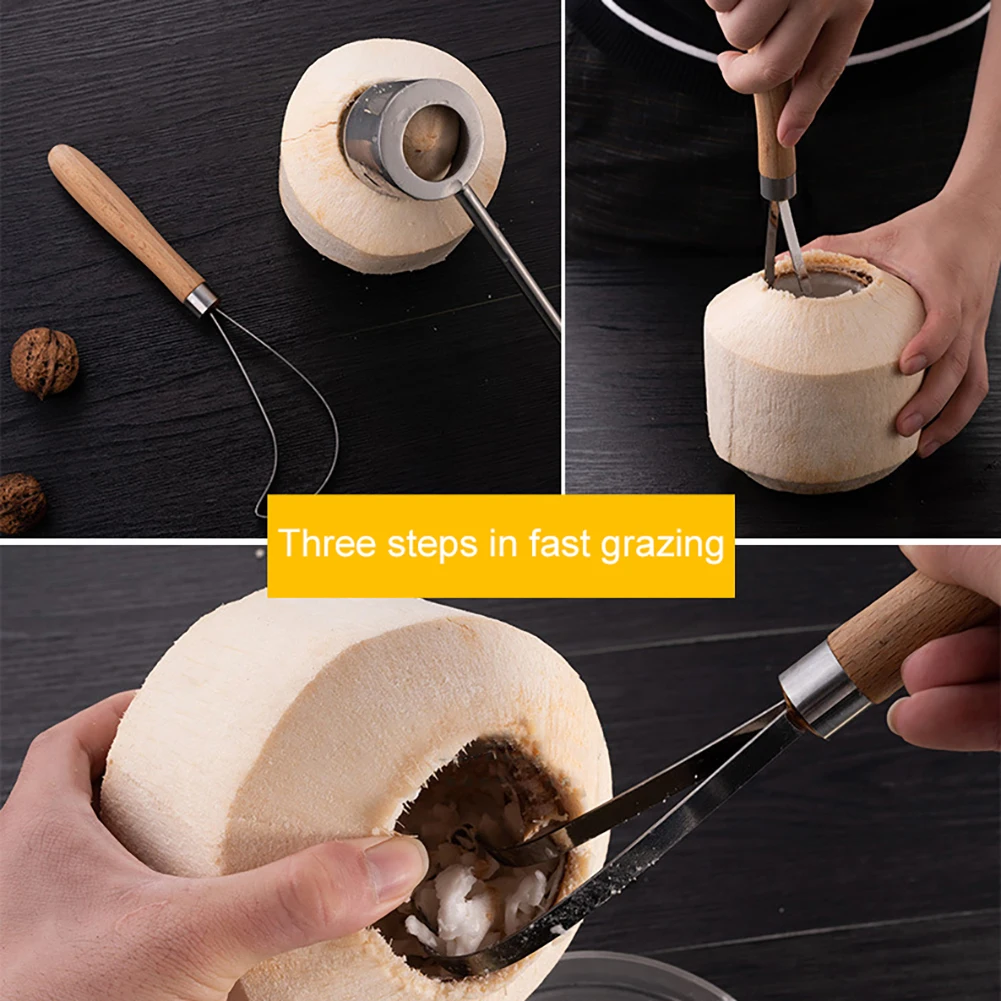 Бытовой кокосовый резак из нержавеющей стали для удаления кокосового мяса