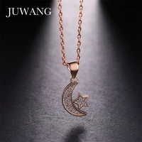 juwang charm necklaces pendants for woman girl aaa cubic zircon chain necklaces fashion jewelry wholesale