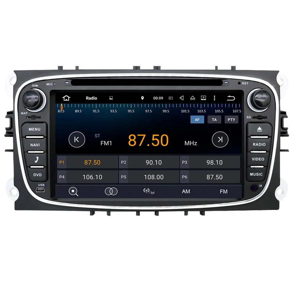 Eunavi 2 din Android 9 0 Восьмиядерный автомобильный dvd плеер gps Navi для Ford Focus Galaxy с аудио