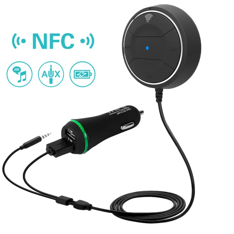 Bluetooth автомобильный комплект свободные руки с функцией NFC 3 5 мм AUX аудио приемник