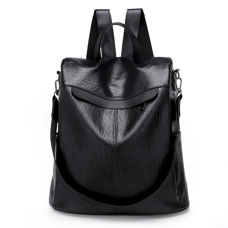 

Designer Backpack Ladies Fashion Large Capacity Student Bags Travel Backpacks 2021 New Women 's PU Leather Solid Color Bags