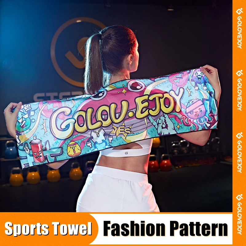 

Стильное спортивное полотенце с принтом, тюрбан с принтом, модная шаль для улицы, для фитнеса, легкое быстросохнущее полотенце от пота