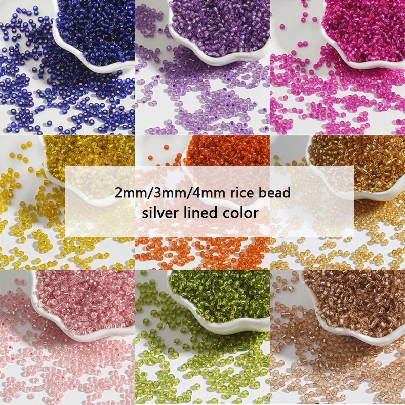 

2MM/3MM/4MM Miyuki Japan Beads Silver Lined Color Round Hole Glass Seed Beads For Jewelry Making Necklace Accessories