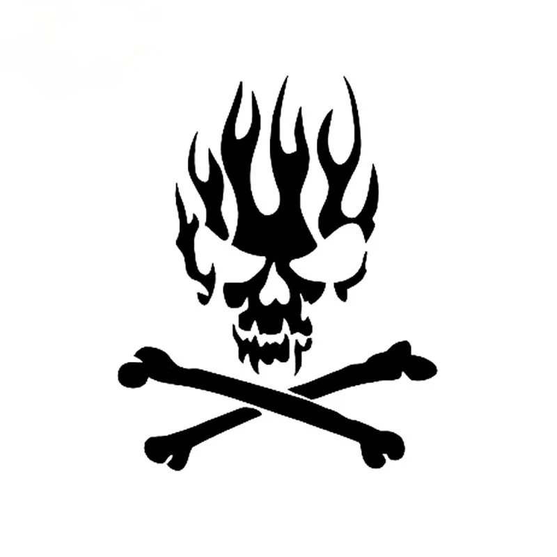 

Personality Interesting Lovely The Flame Skull Graphic Waterproof Exterior Car Sticker Vinyl Decoration PVC15x12cm