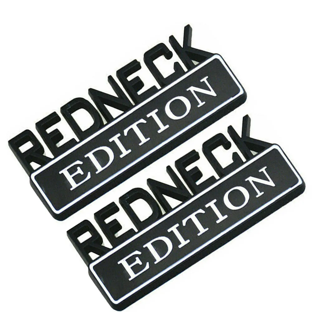 

2Pcs Car Sticker ATV Accessories Black White Car Decal REDNECK EDITION