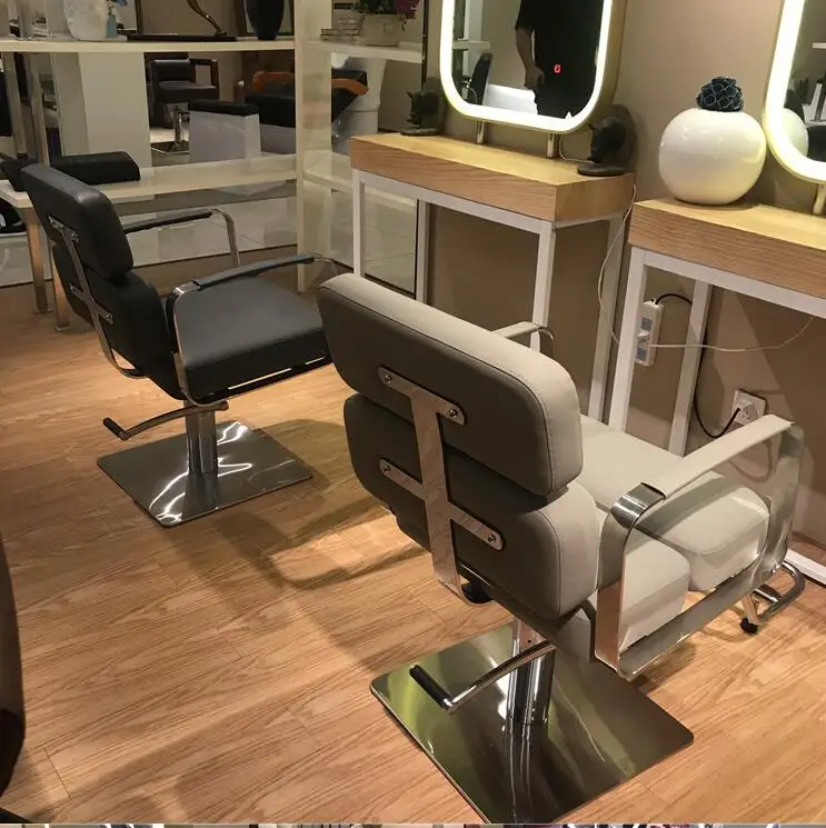 

Barber shop special hairdressing chair, hair salon special adjustable multifunctional barber chair retro style solid wood chair