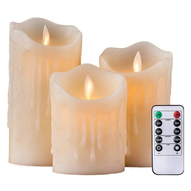 

10-Button Remote Control Tearing Swinging LED Electronic Candle Light Wind Flickering Shaking Candle Light