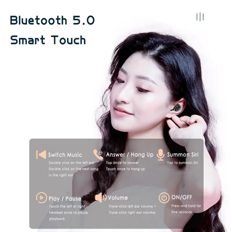 B5 наушники вкладыши TWS с Беспроводной Bluetooth 5 0 гарнитура С микрофоном