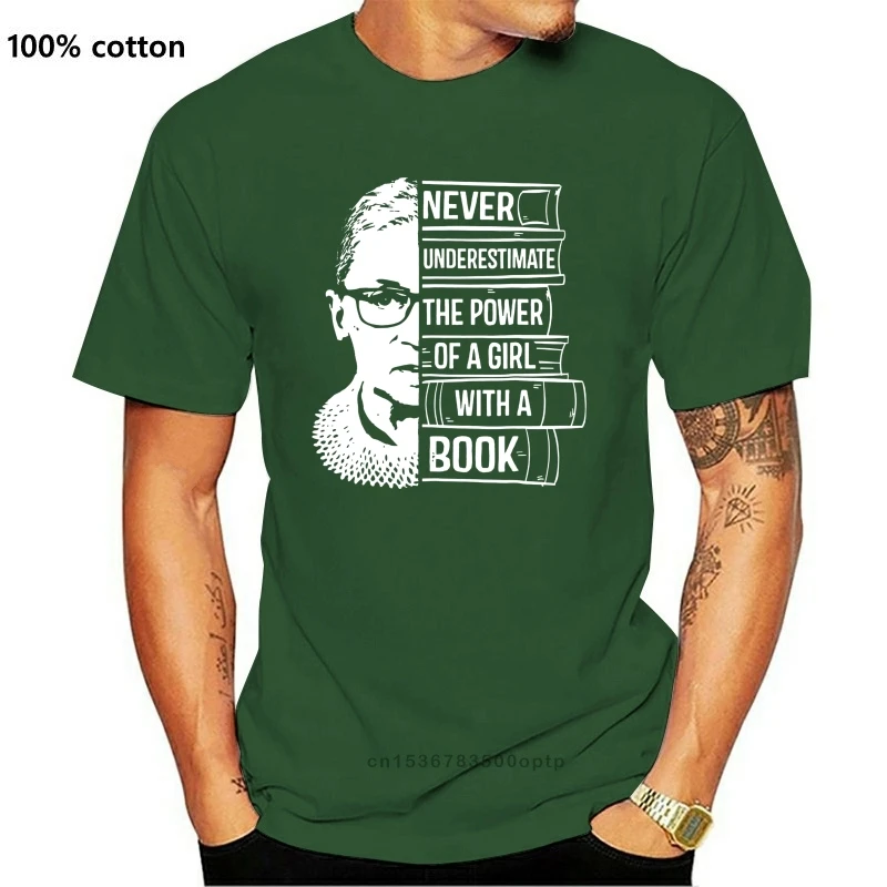 

Новинка, Рут Бадер гинсбург, никогда не подучит силы девушки с книжкой, черные Новые мужские футболки, классические крутые Топы 2021, футболка