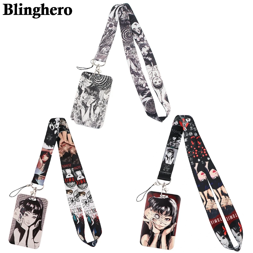 CA1611 Junji Ito Horror Anime Lanyard Neck Strap for key ID Card Cellphone Straps Badge Holder DIY Hanging Rope