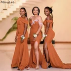 2022 женское шелковое атласное платье-русалка без рукавов длиной до пола, платье подружки невесты на молнии сзади