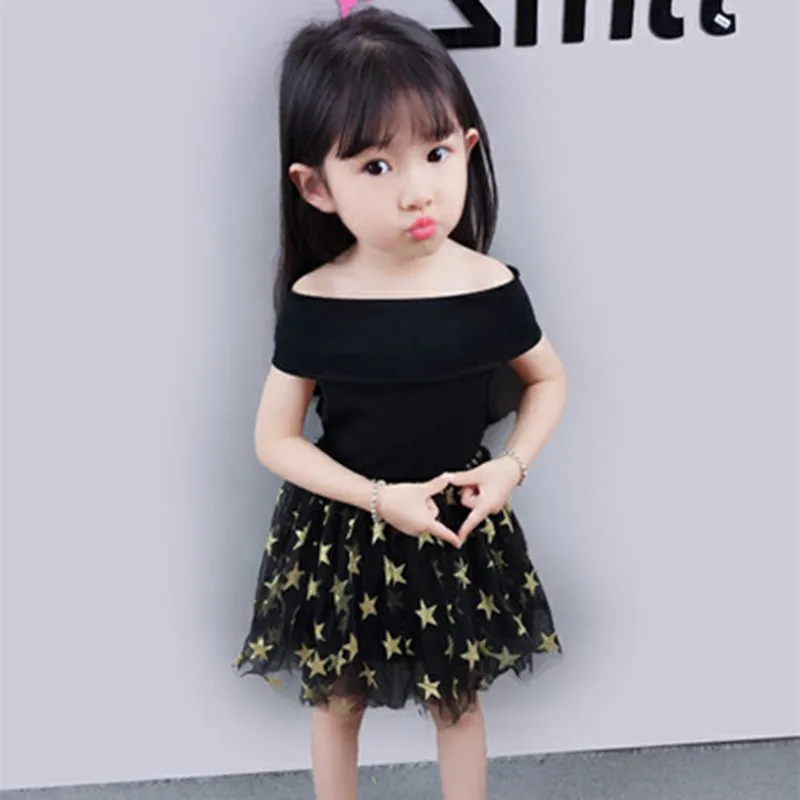 Baby Girl 2020 Summer Tulle Dress For Kids Clothes Girls Mesh Off Shoulder Party Children Clothing vestido de verano | Детская одежда и