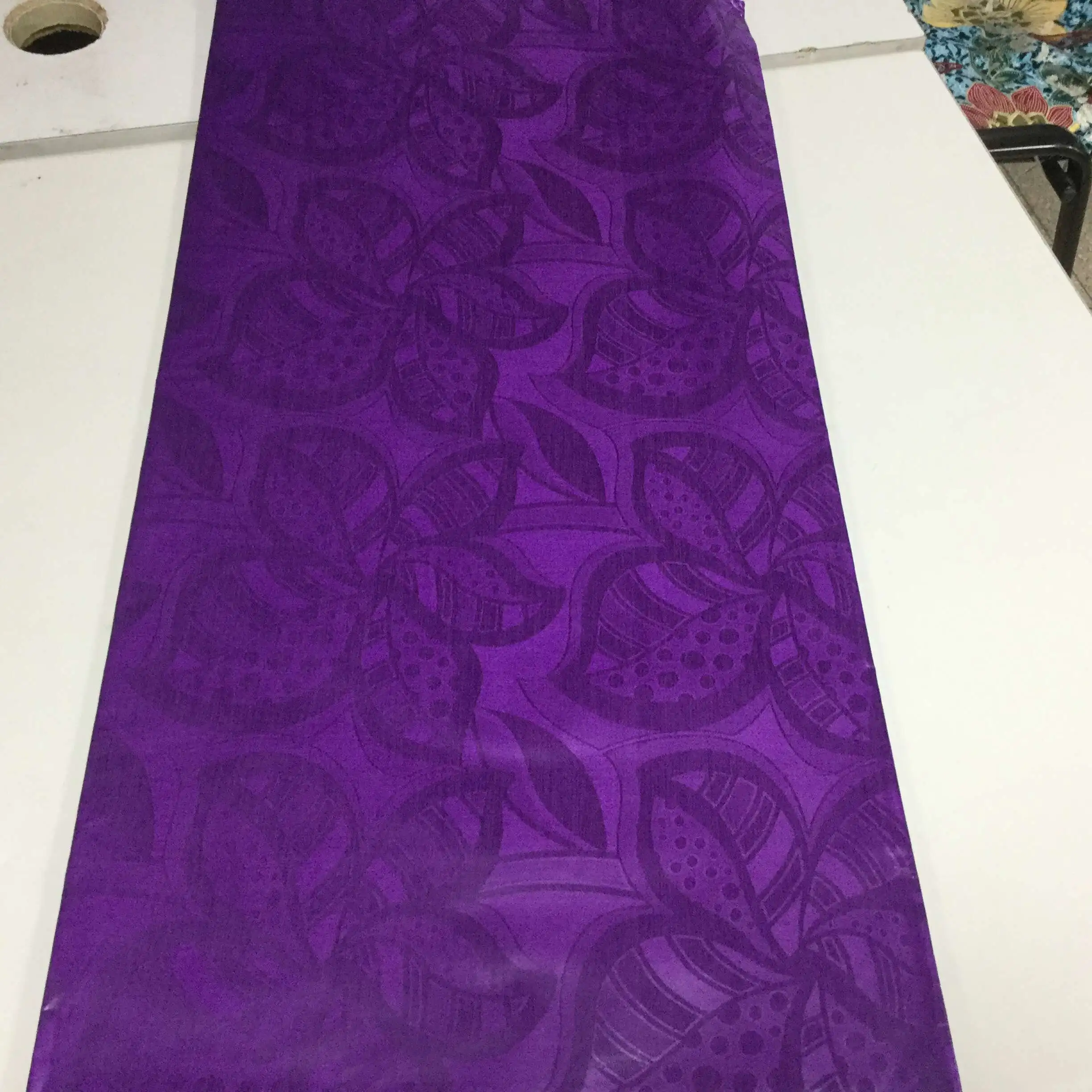 Африканская богатая ткань LIULANZHI африканская базиновая фиолетовый базин богатый