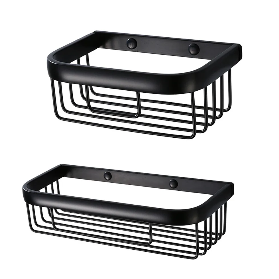 Держатель бумажных салфеток для ванной комнаты черный алюминиевый настенный