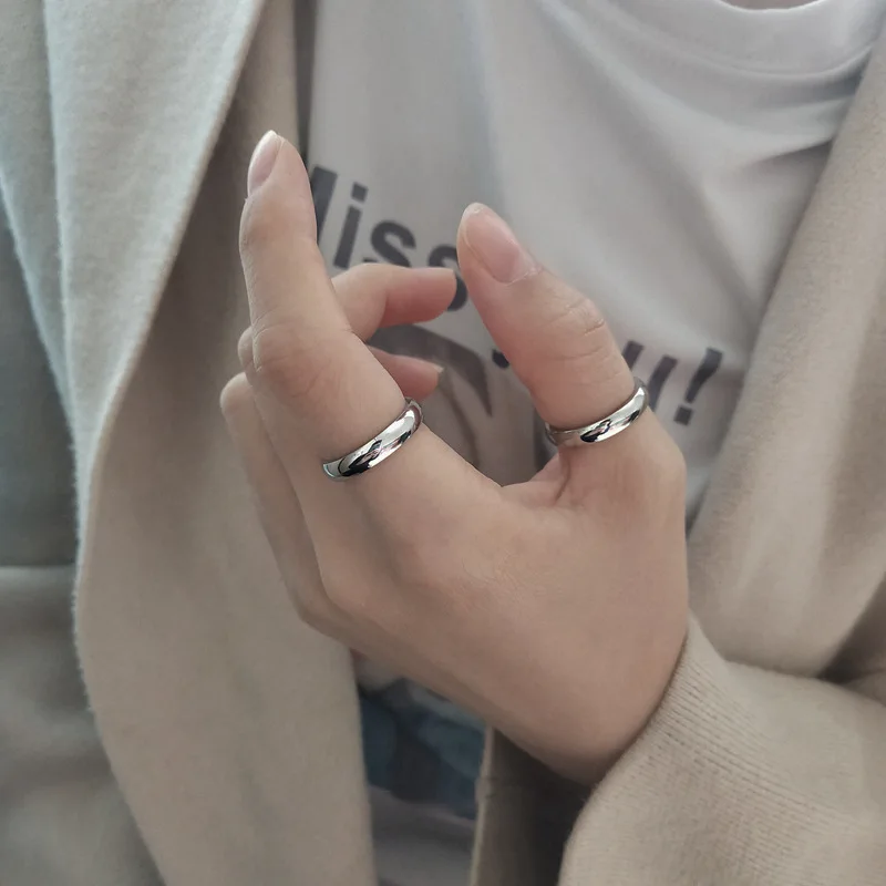 Модные кольца QiLuxy из нержавеющей стали для женщин и мужчин простые парные в стиле