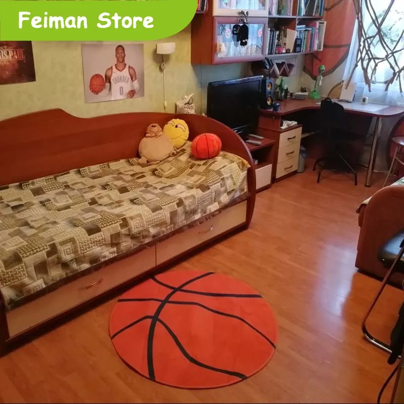 Круглые коврики Баскетбол для гостиной и ковры дома гостиная детский коврик