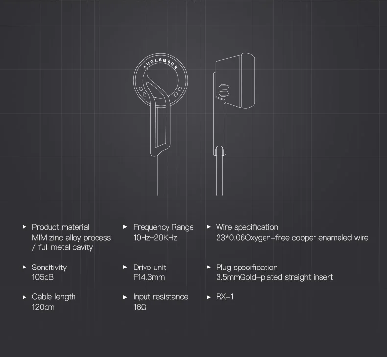 AUGLAMOUR RX-1 3,5 мм проводные наушники HiFi глубокий бас наушники гарнитура с микрофоном