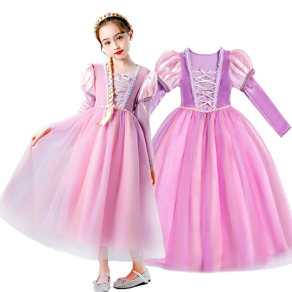 

Princess Dress Rapunzel Children Masquerade Fantasy Costume Kids Dresses for Girls Kids Rapunzel Tangled Costume Kids Dress