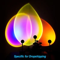 usb rainbow sunset projection lamp led night lights atmosphere bedroom decor home bar coffee sun projector lamp for dropshipping