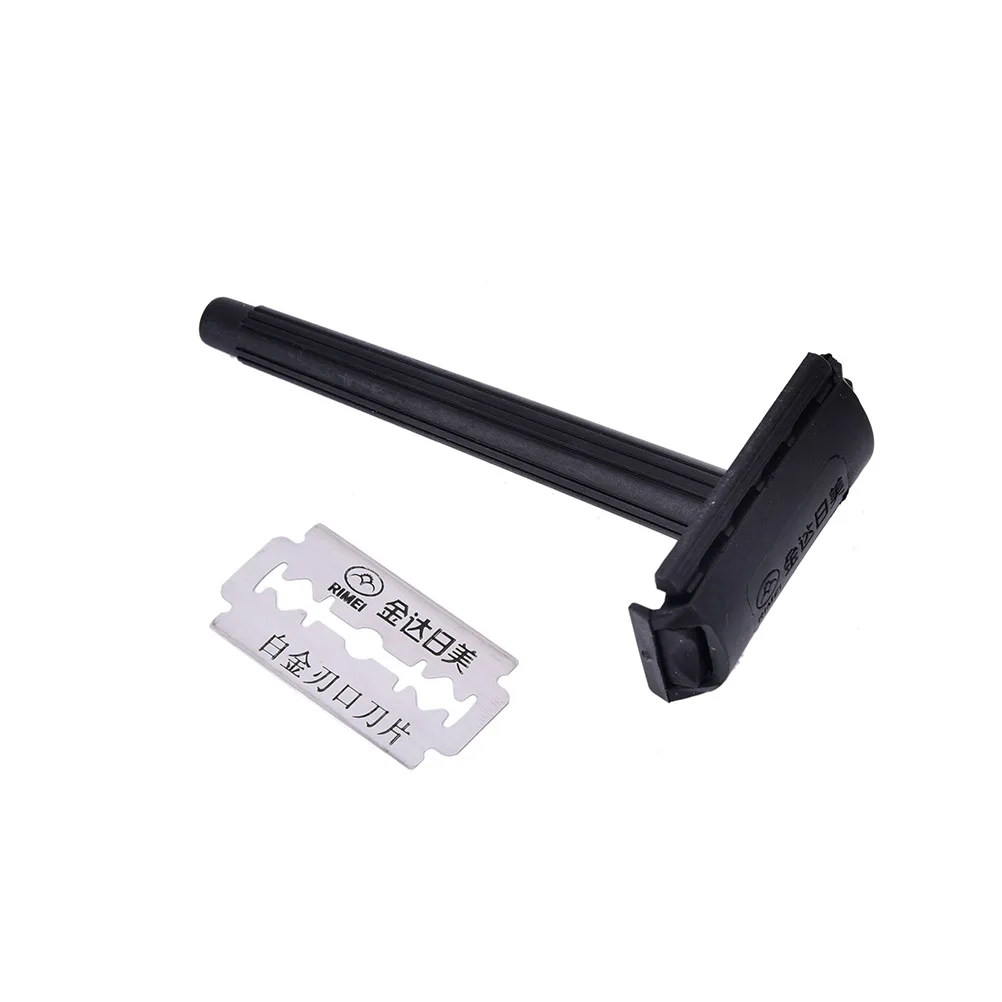 

Безопасная черная двухсторонняя Бритва для мужчин, портативная бритва в подарок папе или парню, инструменты для ухода за телом