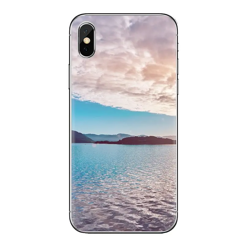 Силиконовый чехол для телефона горы Европа фон с изображением побережья