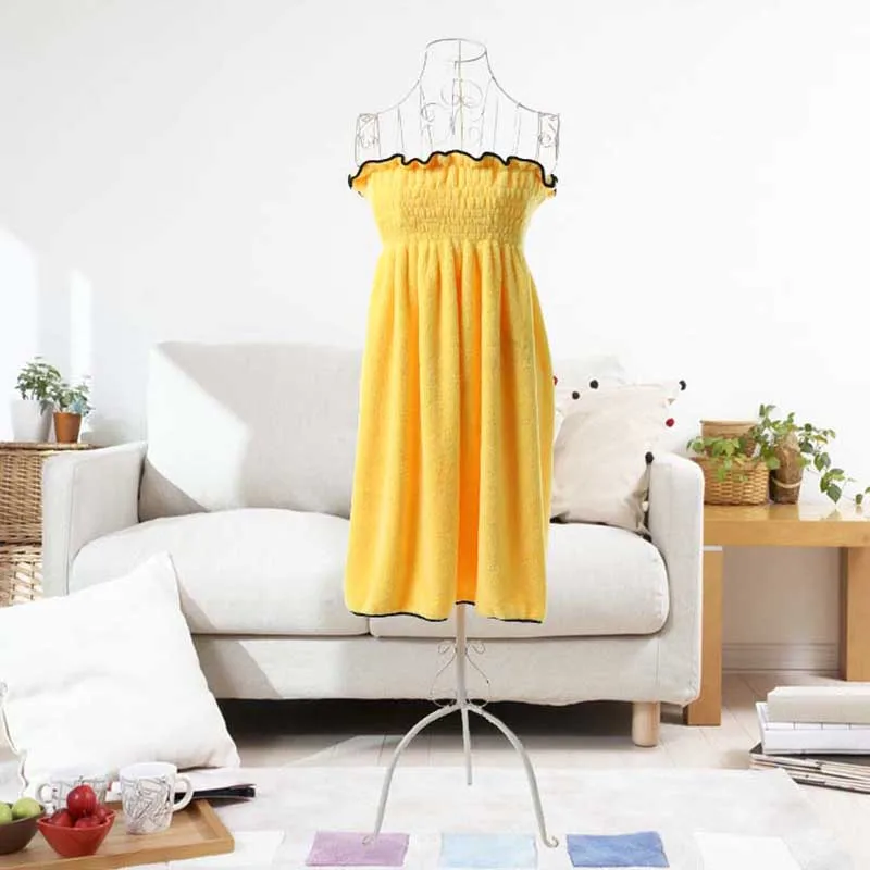 yellow Банное полотенце из микрофибры, 1 шт., модное, женское, пригодное для носки, банное полотенце, пляжное полотенце для взрослых, однотонное банное полотенце - Цвет: yellow