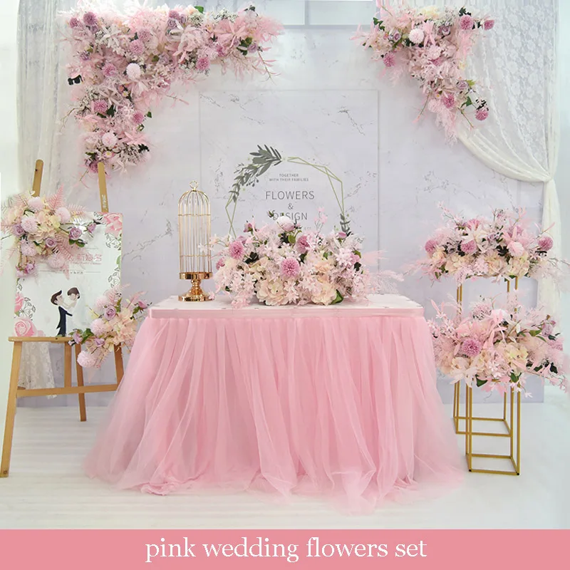 Flone розовые Искусственные цветы композиция для свадьбы фон стола бегунов