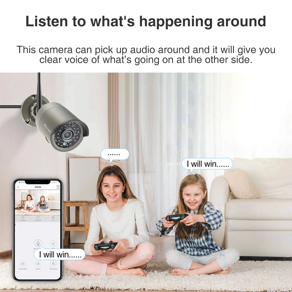 Наружная купольная камера Techage 8 каналов Wi Fi антивандальная запись звука