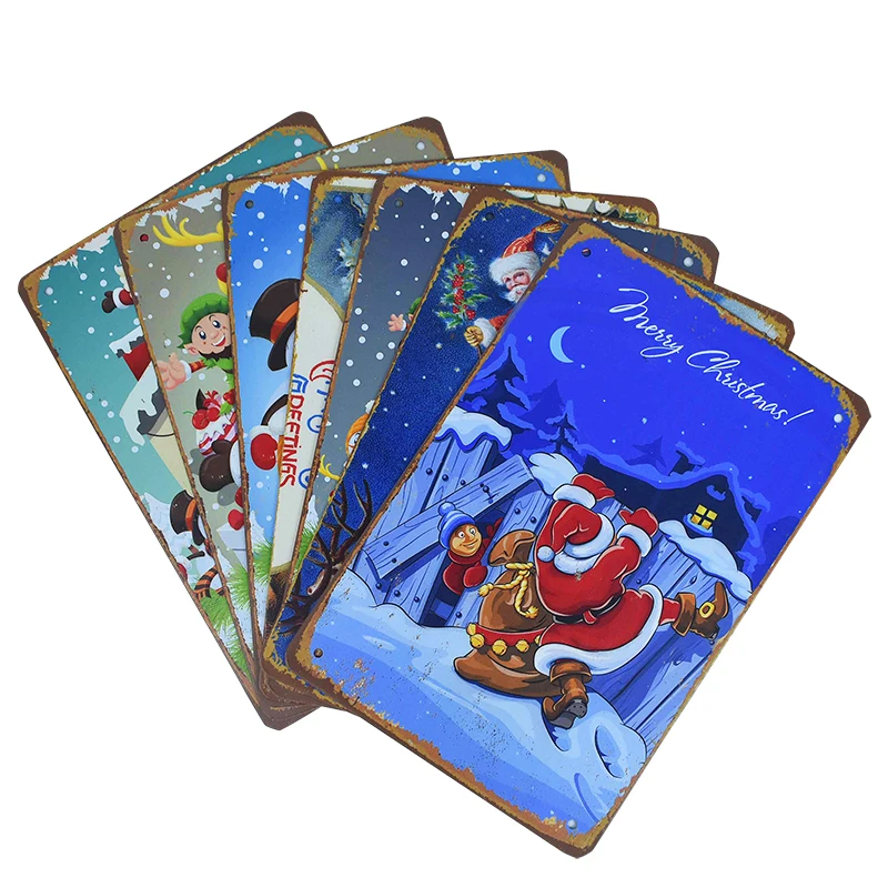 1 шт. веселое Рождество ретро металлическая картина &quotзнак&quot металлические