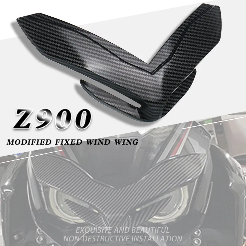 

For Kawasaki Z900 Z 900 2017-2019 Motorcycle Front Fender Fairing Aerodynamic Winglets Beak Nose Cone Extension Cover Extender