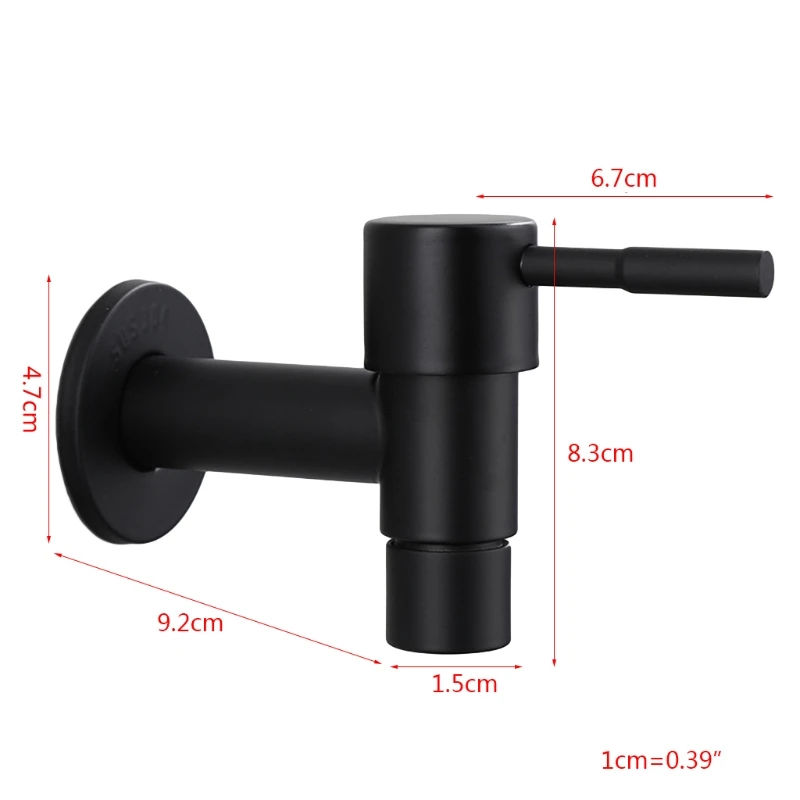 

13MA Stainless Steel Faucet Black Wall Mounted Washing Machine Tap Bath Toilet Mop Pool Water Taps for Garden Bathroom