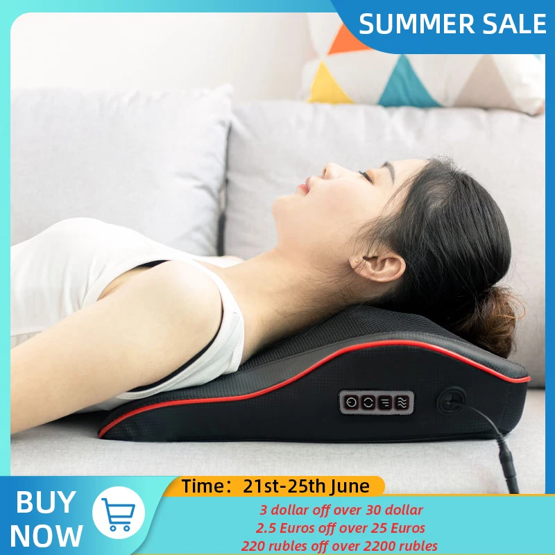 

Multi-functional Kneading Cervical Vibration Massager Neck Shoulder Waist Full-body Car Home Duel-use Gift Large Massager Pillow